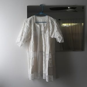 Vintage lace duster blouse
